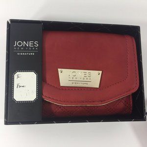 Jones New York Signature Wallet Clutch Quilted Red